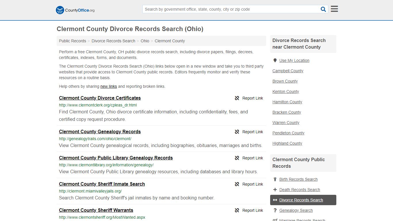 Divorce Records Search - Clermont County, OH (Divorce ...
