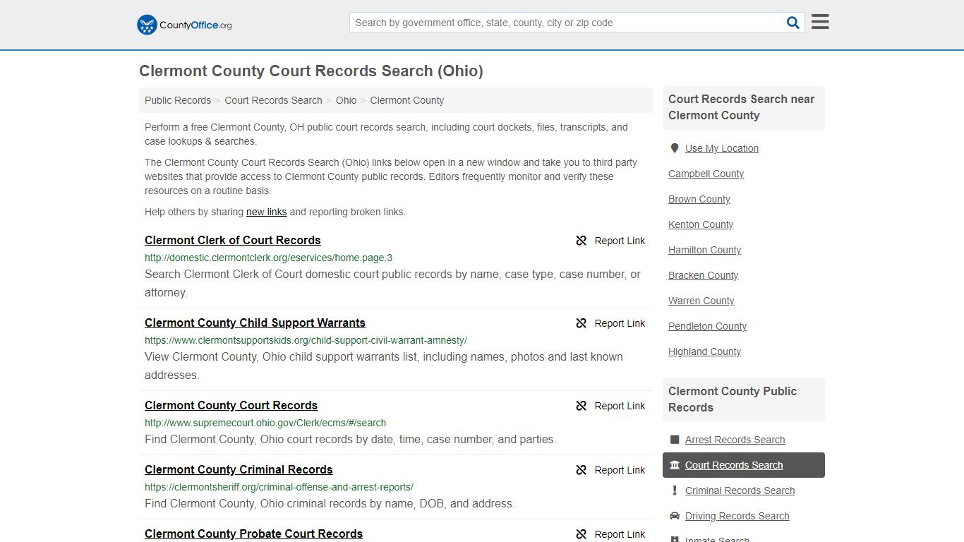 Court Records Search - Clermont County, OH (Adoptions ...